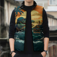 Everglades Alligator Alcatraz Vintage Sleeveless Puffer Jacket - Wonder Print Shop