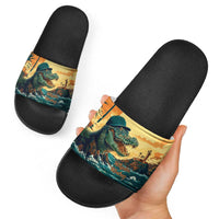 Everglades Alligator Alcatraz Vintage Slide Sandals - Wonder Print Shop