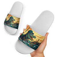 Everglades Alligator Alcatraz Vintage Slide Sandals - Wonder Print Shop