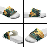 Everglades Alligator Alcatraz Vintage Slide Sandals - Wonder Print Shop