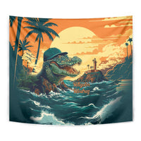 Everglades Alligator Alcatraz Vintage Tapestry - Wonder Print Shop