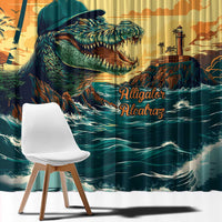 Everglades Alligator Alcatraz Vintage Window Curtain - Wonder Print Shop