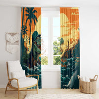 Everglades Alligator Alcatraz Vintage Window Curtain - Wonder Print Shop