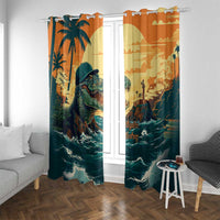 Everglades Alligator Alcatraz Vintage Window Curtain - Wonder Print Shop