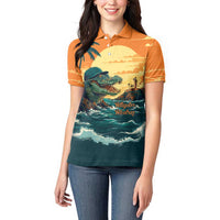 Everglades Alligator Alcatraz Vintage Women Polo Shirt - Wonder Print Shop