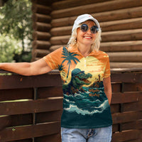 Everglades Alligator Alcatraz Vintage Women Polo Shirt - Wonder Print Shop