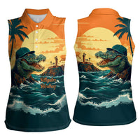 Everglades Alligator Alcatraz Vintage Women Sleeveless Polo Shirt - Wonder Print Shop
