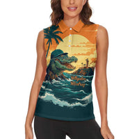 Everglades Alligator Alcatraz Vintage Women Sleeveless Polo Shirt - Wonder Print Shop