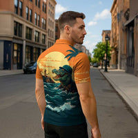 Everglades Alligator Alcatraz Vintage Zipper Polo Shirt - Wonder Print Shop