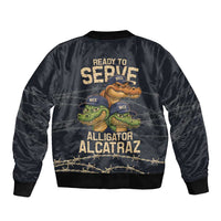 Ready To Serve Alligator Alcatraz Bomber Jacket - Wonder Print Shop