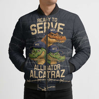 Ready To Serve Alligator Alcatraz Bomber Puffer Jacket - Wonder Print Shop