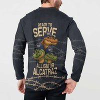 Ready To Serve Alligator Alcatraz Button Sweatshirt - Wonder Print Shop