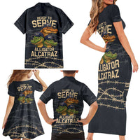 Ready To Serve Alligator Alcatraz Family Matching Short Sleeve Bodycon Dress and Hawaiian Shirt - Wonder Print Shop