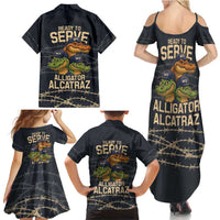 Ready To Serve Alligator Alcatraz Family Matching Summer Maxi Dress and Hawaiian Shirt - Wonder Print Shop