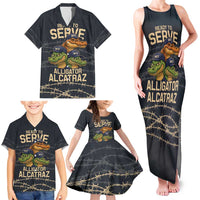 Ready To Serve Alligator Alcatraz Family Matching Tank Maxi Dress and Hawaiian Shirt - Wonder Print Shop
