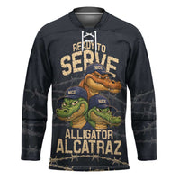 Ready To Serve Alligator Alcatraz Hockey Jersey - Wonder Print Shop