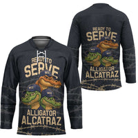 Ready To Serve Alligator Alcatraz Hockey Jersey - Wonder Print Shop