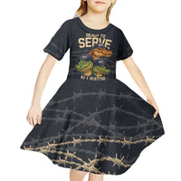 Ready To Serve Alligator Alcatraz Kid Short Sleeve Dress - Wonder Print Shop
