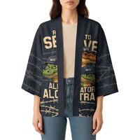 Ready To Serve Alligator Alcatraz Kimono - Wonder Print Shop