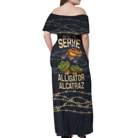 Ready To Serve Alligator Alcatraz Off Shoulder Maxi Dress - Wonder Print Shop