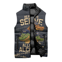 Ready To Serve Alligator Alcatraz Sleeveless Puffer Jacket - Wonder Print Shop