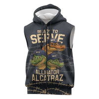 Ready To Serve Alligator Alcatraz Sleeveless Zip Hoodie - Wonder Print Shop