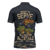 Ready To Serve Alligator Alcatraz Zipper Polo Shirt - Wonder Print Shop