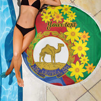 Eritrea New Year Personalized Beach Blanket Enkutatash Adey Abeba Flower Art LT9 - Wonder Print Shop