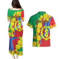 Eritrea New Year Personalized Couples Matching Puletasi and Hawaiian Shirt Enkutatash Adey Abeba Flower Art LT9 - Wonder Print Shop