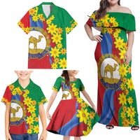 Eritrea New Year Personalized Family Matching Off Shoulder Maxi Dress and Hawaiian Shirt Enkutatash Adey Abeba Flower Art LT9 - Wonder Print Shop