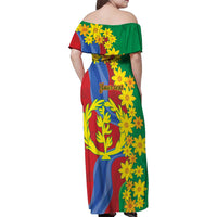Eritrea New Year Personalized Family Matching Off Shoulder Maxi Dress and Hawaiian Shirt Enkutatash Adey Abeba Flower Art LT9 - Wonder Print Shop