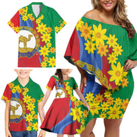 Eritrea New Year Personalized Family Matching Off Shoulder Short Dress and Hawaiian Shirt Enkutatash Adey Abeba Flower Art LT9 - Wonder Print Shop