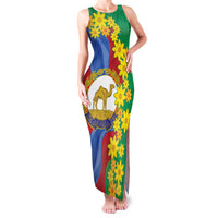 Eritrea New Year Personalized Family Matching Tank Maxi Dress and Hawaiian Shirt Enkutatash Adey Abeba Flower Art - Wonder Print Shop