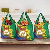 Eritrea New Year Personalized Grocery Bag Enkutatash Adey Abeba Flower Art