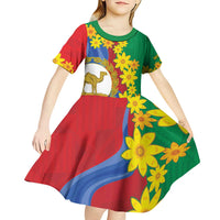 Eritrea New Year Personalized Kid Short Sleeve Dress Enkutatash Adey Abeba Flower Art - Wonder Print Shop