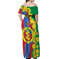 Eritrea New Year Personalized Off Shoulder Maxi Dress Enkutatash Adey Abeba Flower Art - Wonder Print Shop