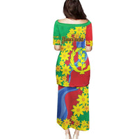 Eritrea New Year Personalized Puletasi Enkutatash Adey Abeba Flower Art - Wonder Print Shop