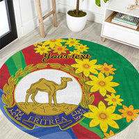 Eritrea New Year Personalized Round Carpet Enkutatash Adey Abeba Flower Art