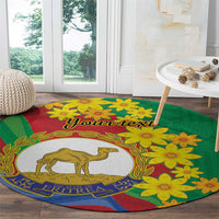 Eritrea New Year Personalized Round Carpet Enkutatash Adey Abeba Flower Art