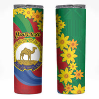 Eritrea New Year Personalized Skinny Tumbler Enkutatash Adey Abeba Flower Art - Wonder Print Shop