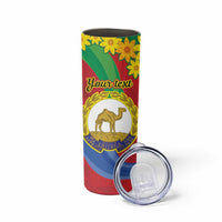 Eritrea New Year Personalized Skinny Tumbler Enkutatash Adey Abeba Flower Art - Wonder Print Shop