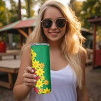 Eritrea New Year Personalized Skinny Tumbler Enkutatash Adey Abeba Flower Art - Wonder Print Shop