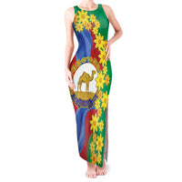 Eritrea New Year Personalized Tank Maxi Dress Enkutatash Adey Abeba Flower Art - Wonder Print Shop