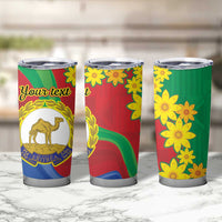 Eritrea New Year Personalized Tumbler Cup Enkutatash Adey Abeba Flower Art - Wonder Print Shop