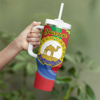 Eritrea New Year Personalized Tumbler With Handle Enkutatash Adey Abeba Flower Art - Wonder Print Shop