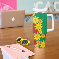 Eritrea New Year Personalized Tumbler With Handle Enkutatash Adey Abeba Flower Art - Wonder Print Shop