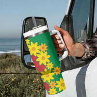 Eritrea New Year Personalized Tumbler With Handle Enkutatash Adey Abeba Flower Art - Wonder Print Shop