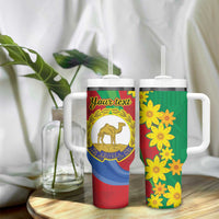 Eritrea New Year Personalized Tumbler With Handle Enkutatash Adey Abeba Flower Art - Wonder Print Shop