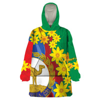 Eritrea New Year Personalized Wearable Blanket Hoodie Enkutatash Adey Abeba Flower Art - Wonder Print Shop