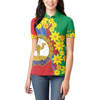 Eritrea New Year Personalized Women Polo Shirt Enkutatash Adey Abeba Flower Art - Wonder Print Shop